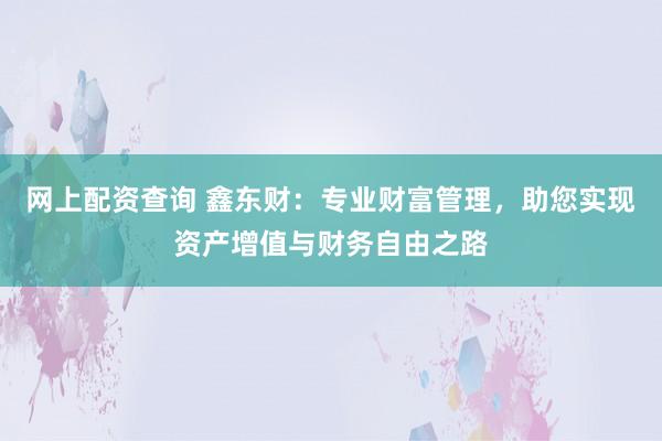 网上配资查询 鑫东财：专业财富管理，助您实现资产增值与财务自由之路