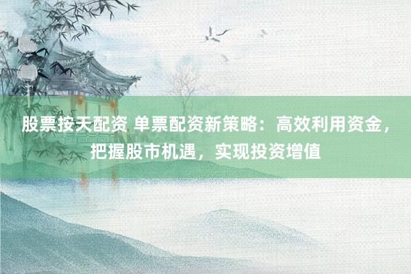 股票按天配资 单票配资新策略：高效利用资金，把握股市机遇，实现投资增值