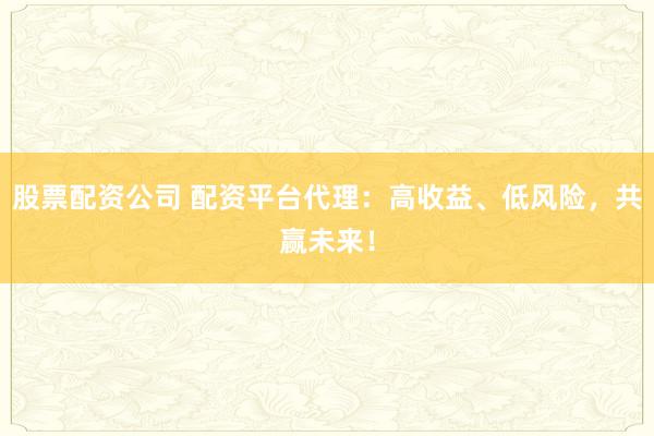 股票配资公司 配资平台代理：高收益、低风险，共赢未来！