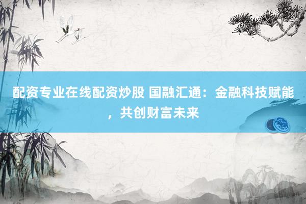配资专业在线配资炒股 国融汇通：金融科技赋能，共创财富未来