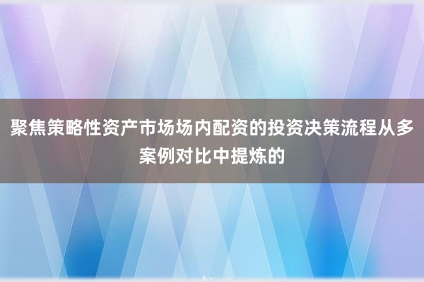 聚焦策略性资产市场场内配资的投资决策流程从多案例对比中提炼的