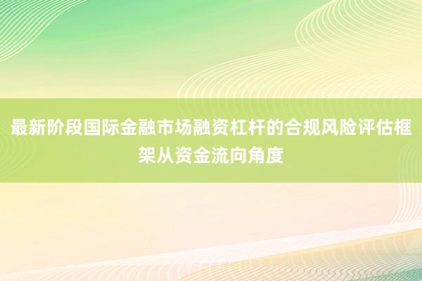 最新阶段国际金融市场融资杠杆的合规风险评估框架从资金流向角度