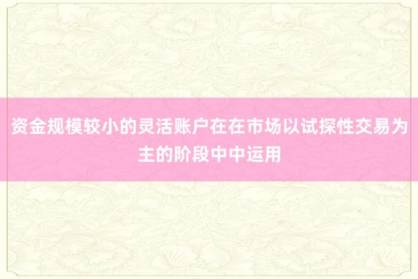 资金规模较小的灵活账户在在市场以试探性交易为主的阶段中中运用