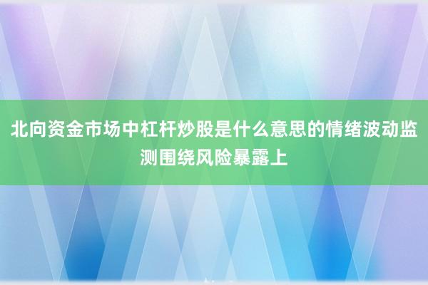 北向资金市场中杠杆炒股是什么意思的情绪波动监测围绕风险暴露上